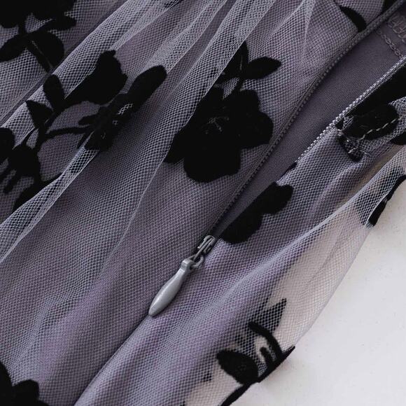 Chicwish Fairy Goth Mesh Faux Wrap Dress M Dark Floral Romantic Whimsigoth NEW - Picture 5 of 13